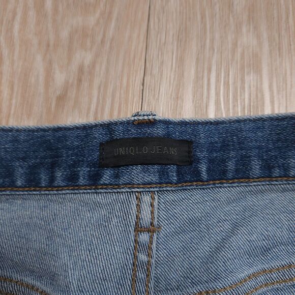 Uniqlo Selvedge Jeans Mens 33x34(35x34) Blue Light Wash Kaihara Slim Straight - Picture 4 of 14